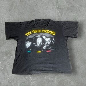 Vintage The Three Stooges Shirt Mens XL Black Changes Tag 90s Movie Promo Comedy